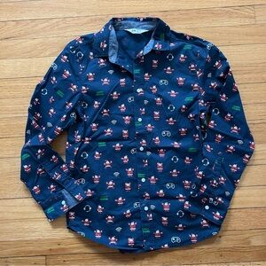 H&M Navy Shirt with Fun Print in size 14